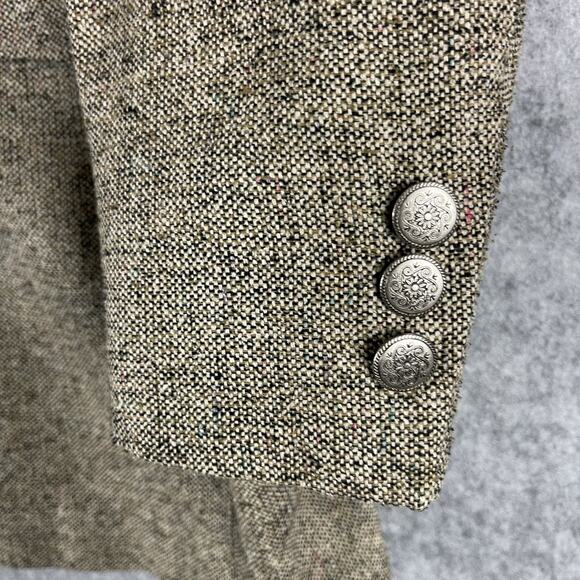 Circle S 100% Silk Tweed Western Blazer Sport Coat Mens 52R Tan Rodeo Cowboy - Picture 13 of 16